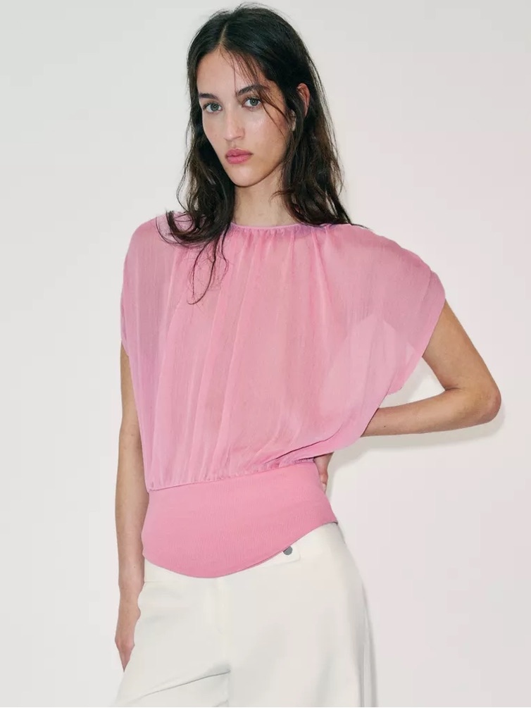 Zara Combination Georgette Top